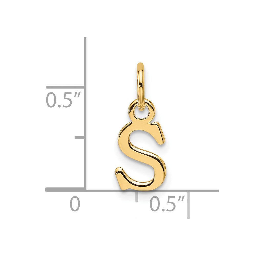 14ky Cutout Letter S Initial Pendant