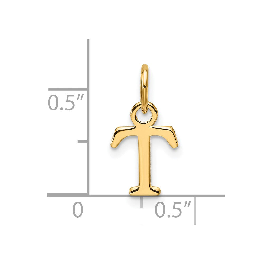 14ky Cutout Letter T Initial Pendant