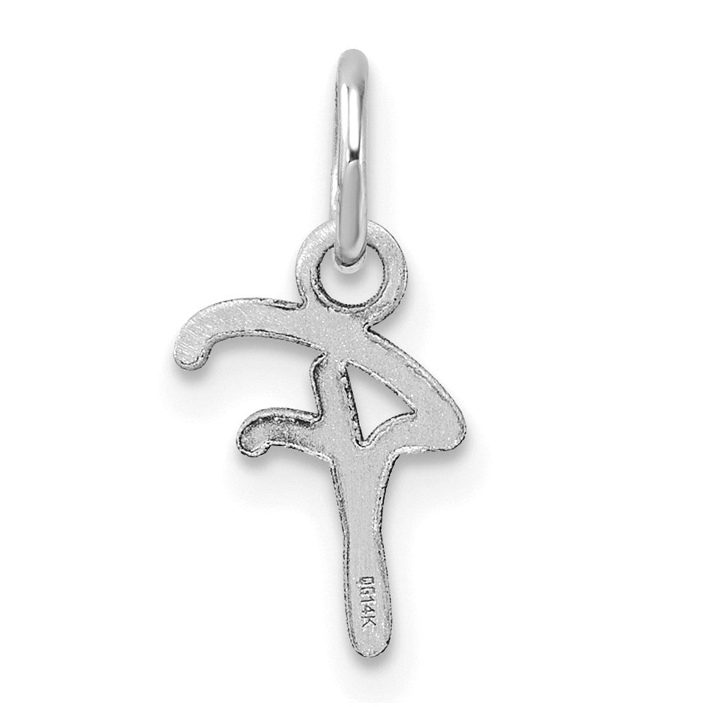 14K White Gold Uppercase Letter F Initial Charm