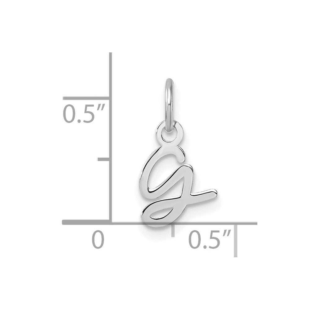 14K White Gold Uppercase Letter G Initial Charm