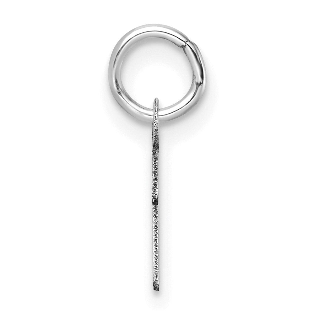 14K White Gold Uppercase Letter I Initial Charm