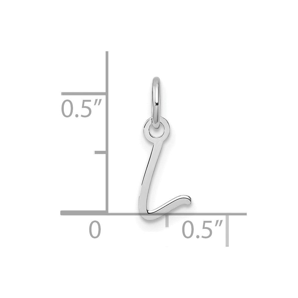 14K White Gold Uppercase Letter L Initial Charm
