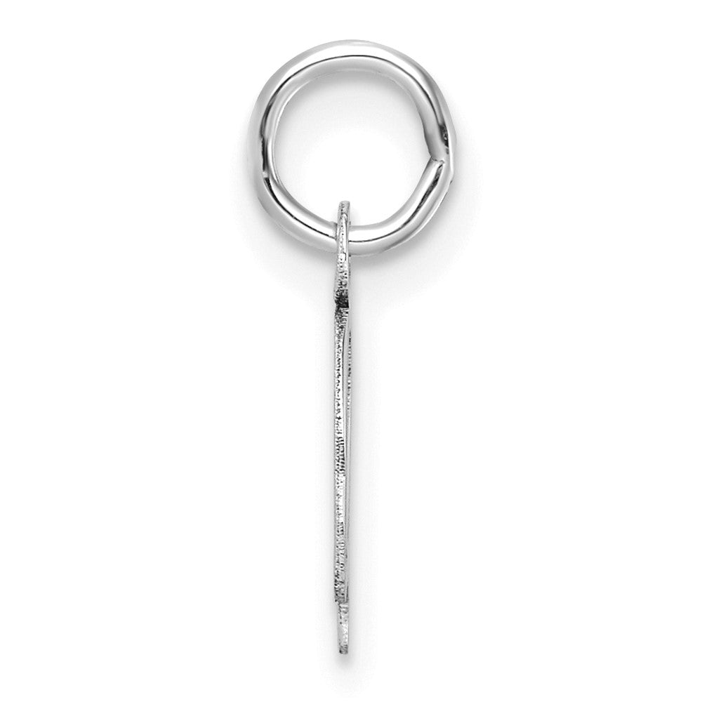 14K White Gold Uppercase Letter Q Initial Charm