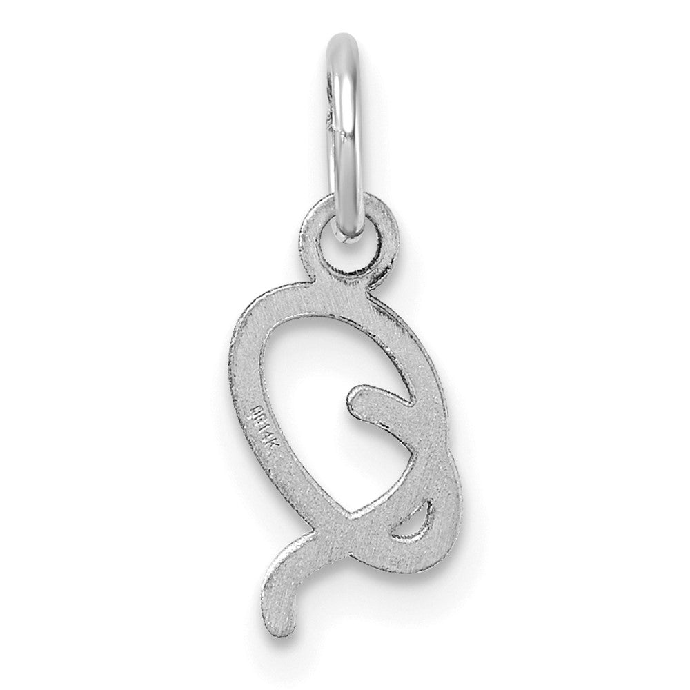 14K White Gold Uppercase Letter Q Initial Charm