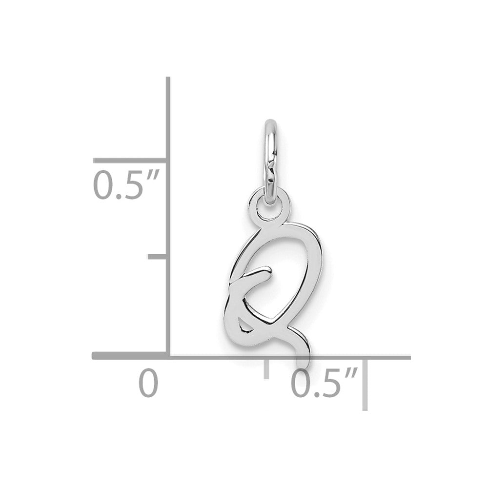 14K White Gold Uppercase Letter Q Initial Charm