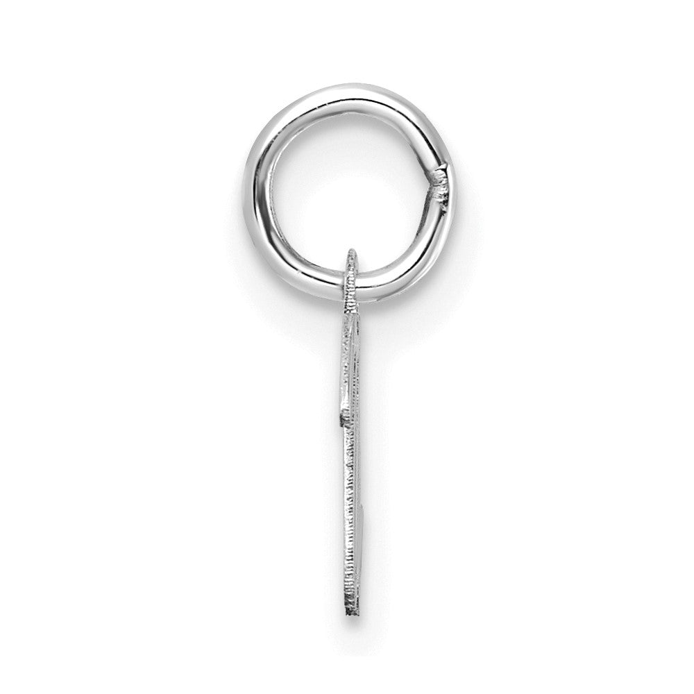 14K White Gold Uppercase Letter U Initial Charm