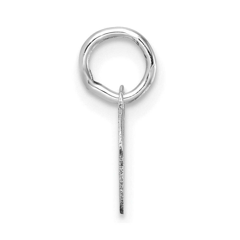 14K White Gold Uppercase Letter V Initial Charm