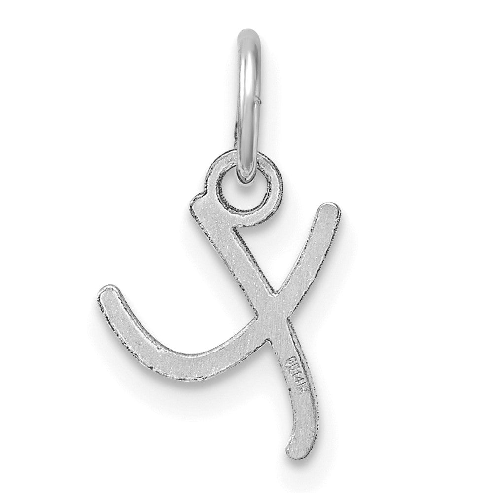 14K White Gold Uppercase Letter X Initial Charm