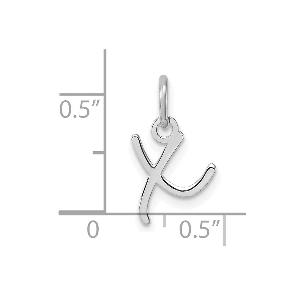 14K White Gold Uppercase Letter X Initial Charm