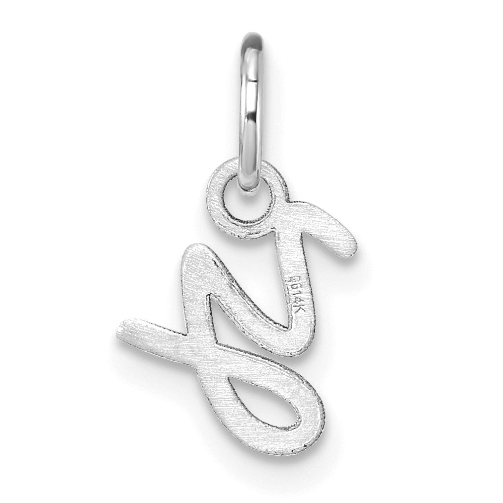 14K White Gold Uppercase Letter Y Initial Charm