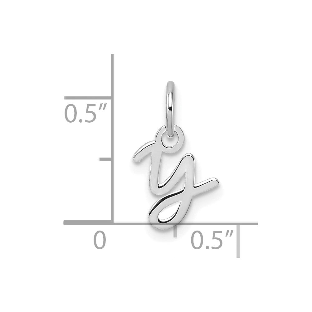 14K White Gold Uppercase Letter Y Initial Charm