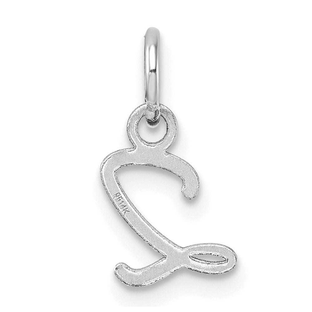 14K White Gold Uppercase Letter Z Initial Charm