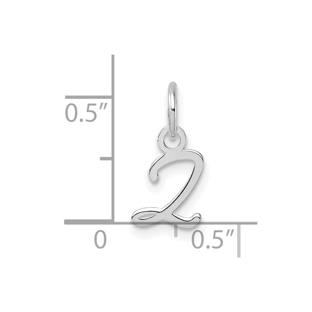 14K White Gold Uppercase Letter Z Initial Charm