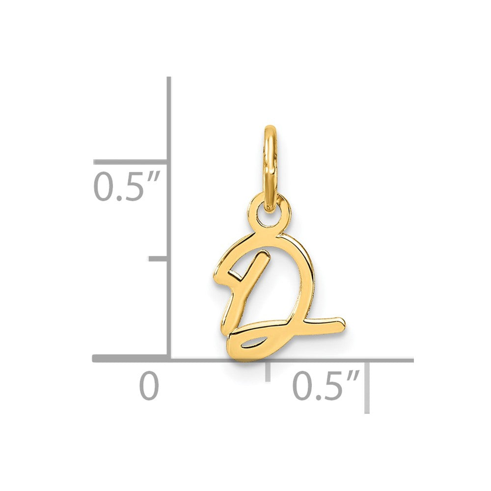 14K Uppercase Letter D Initial Charm