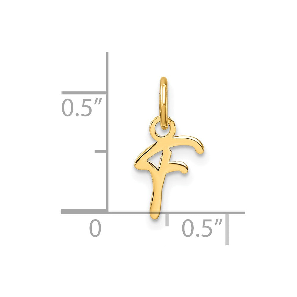 14K Uppercase Letter F Initial Charm