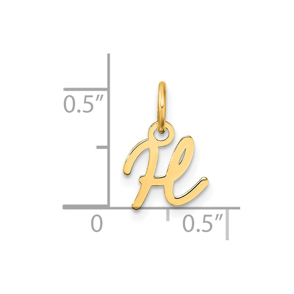 14K Uppercase Letter H Initial Charm