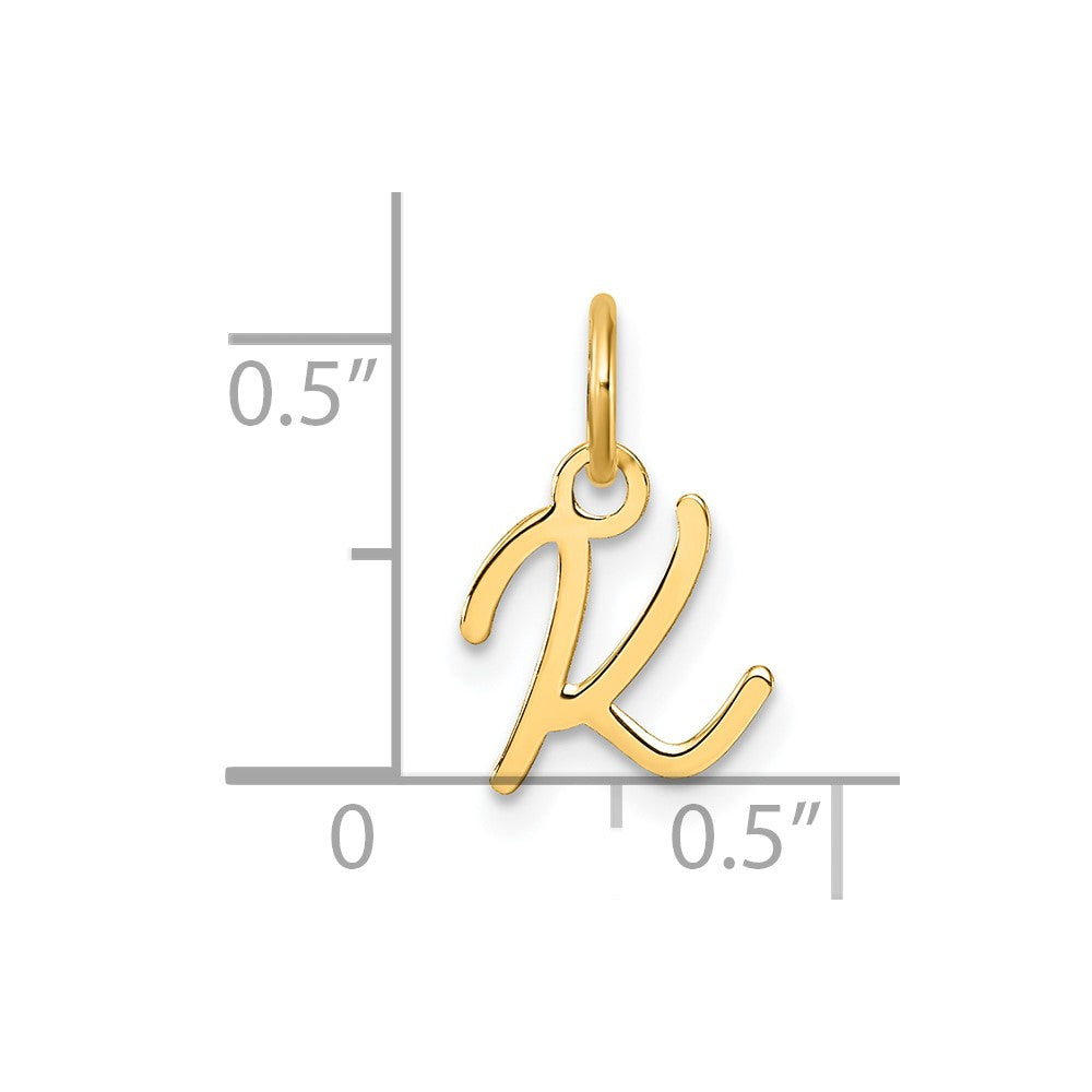 14K Uppercase Letter K Initial Charm