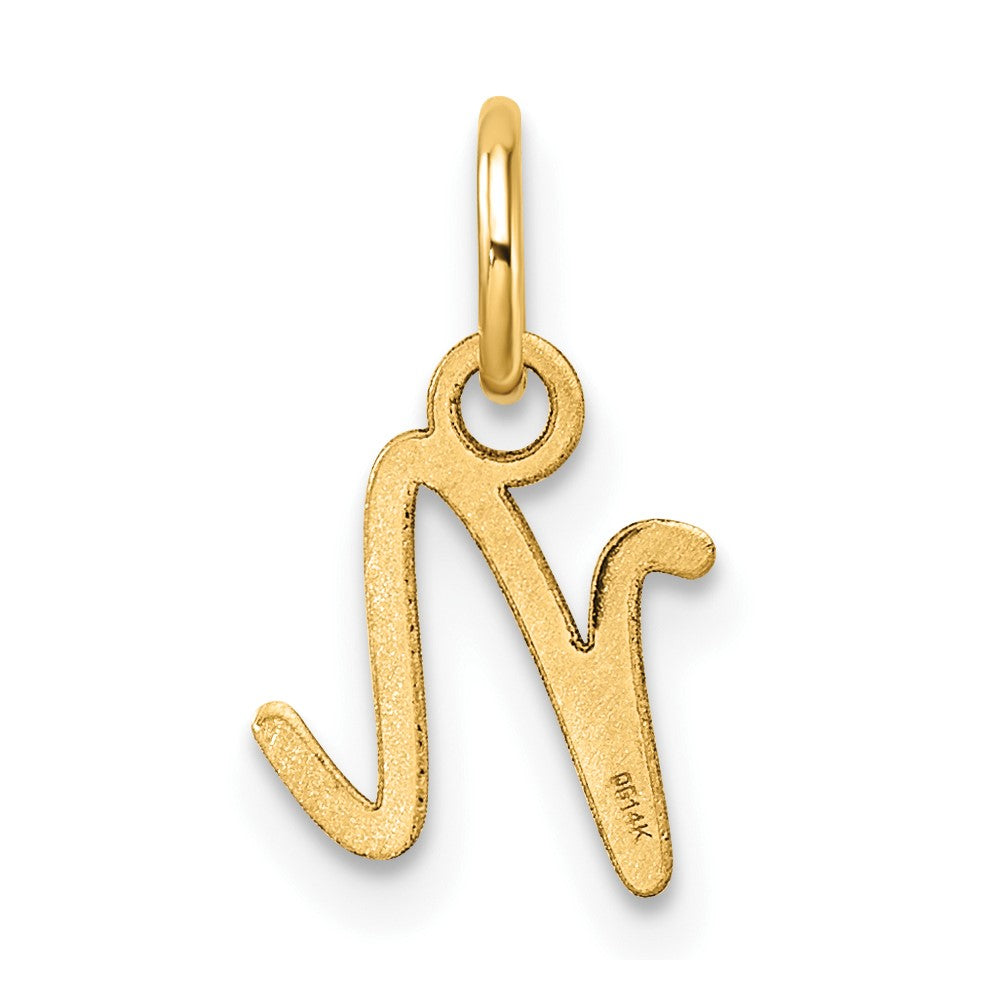 14K Uppercase Letter N Initial Charm