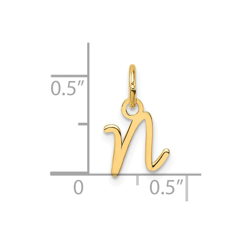 14K Uppercase Letter N Initial Charm