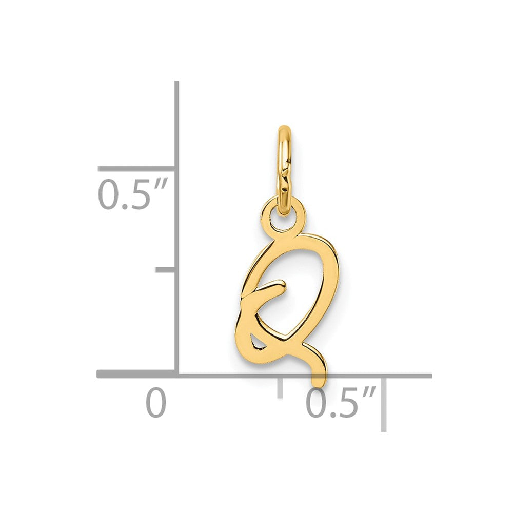 14K Uppercase Letter Q Initial Charm