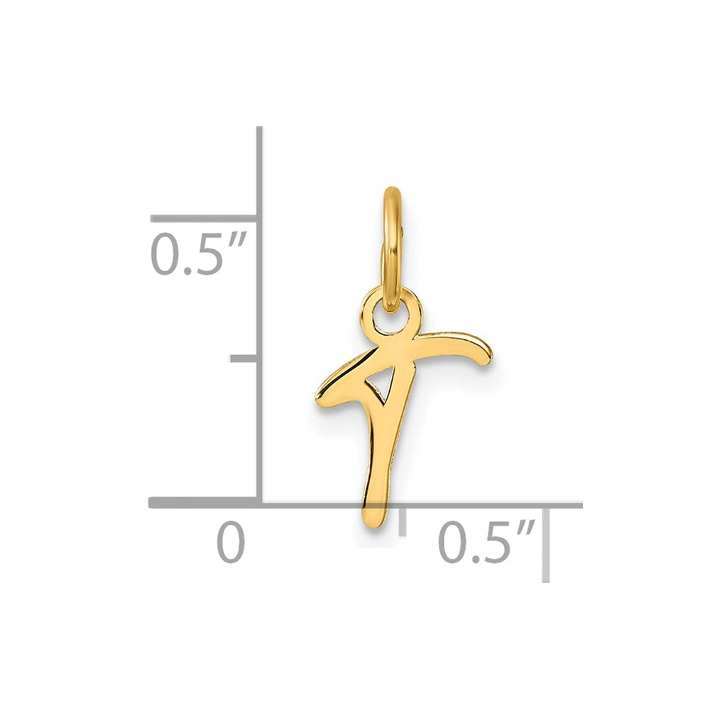 14K Uppercase Letter T Initial Charm