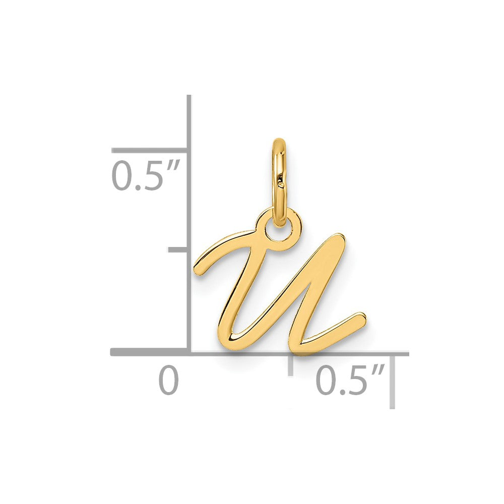 14K Uppercase Letter U Initial Charm