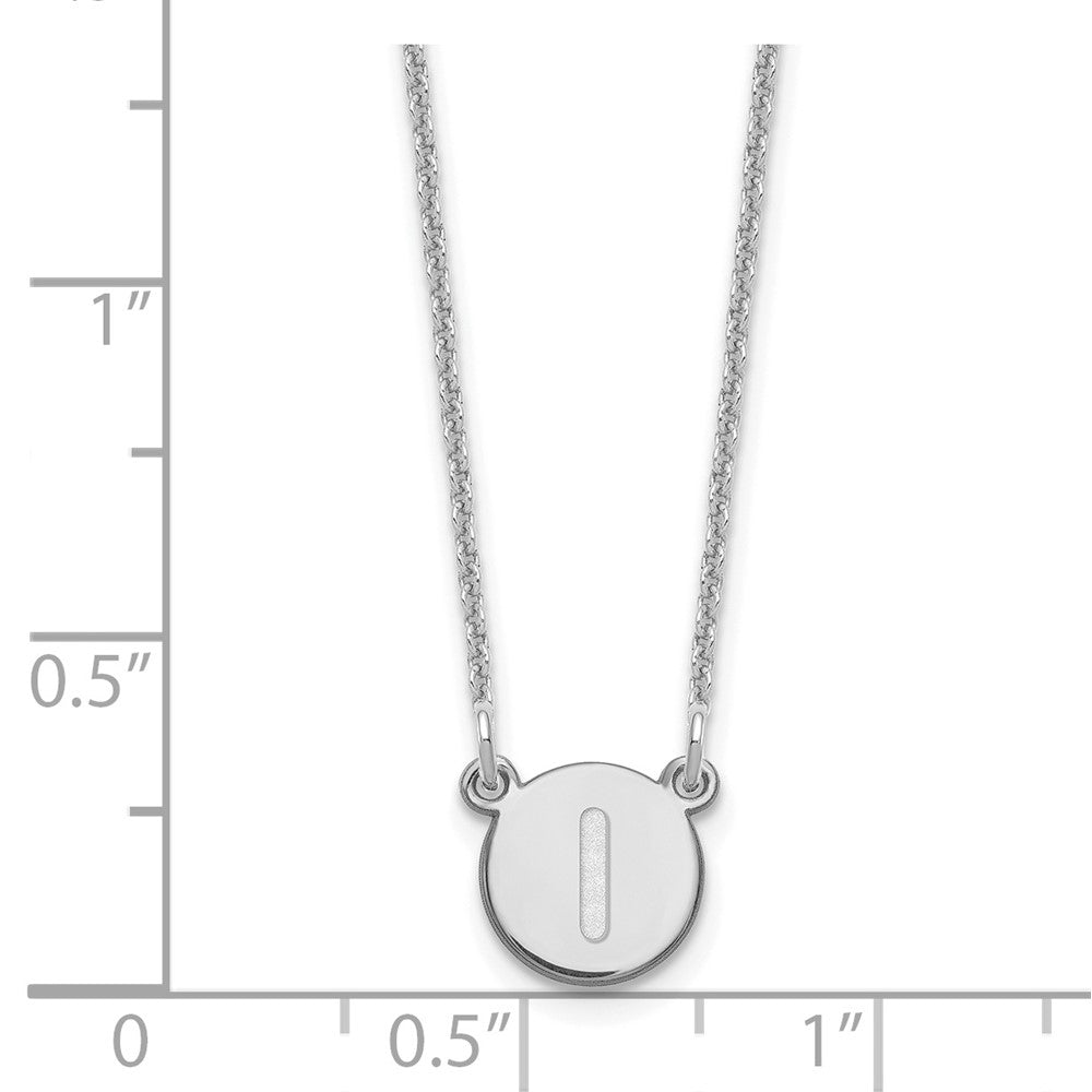14kw Tiny Circle Block Letter I Initial Necklace