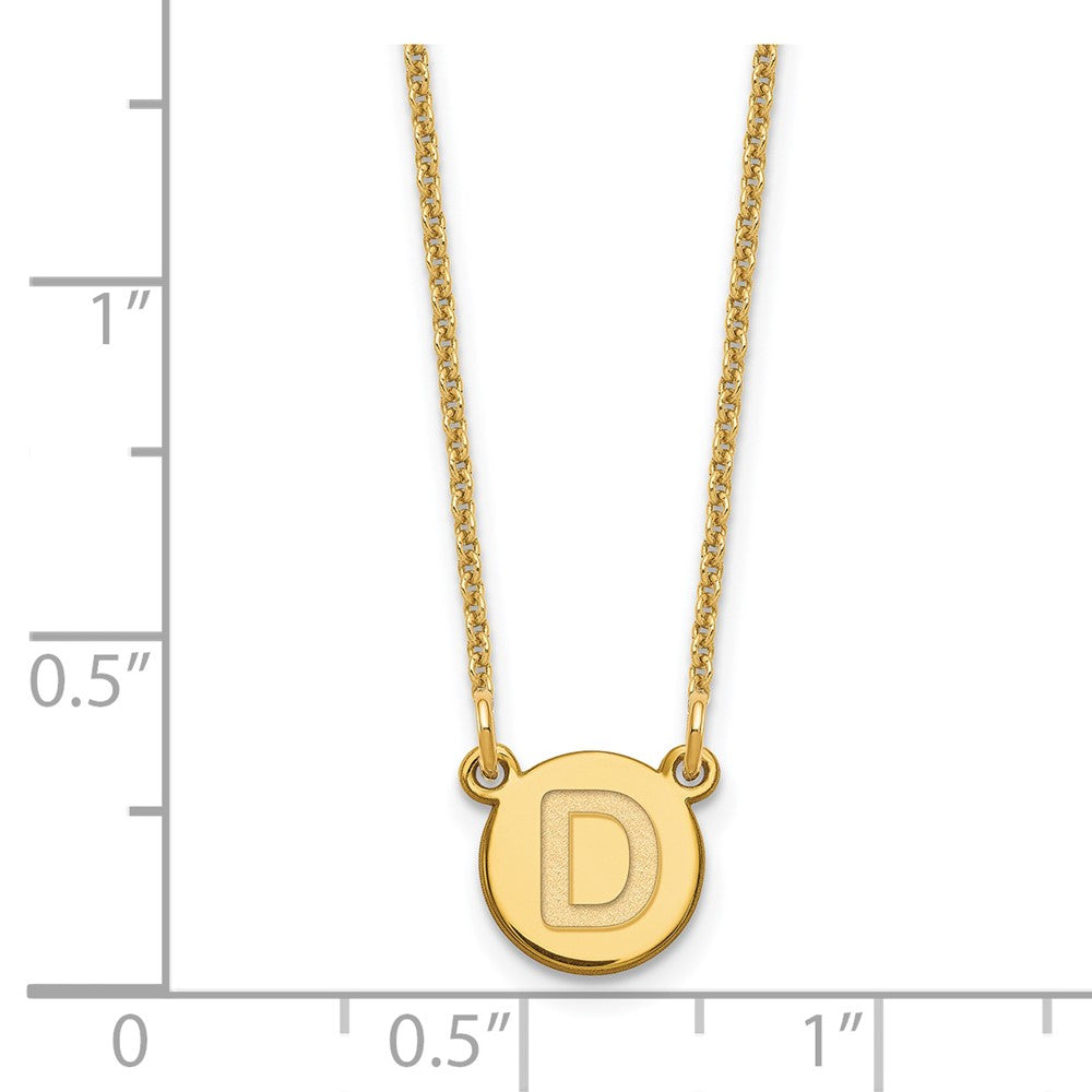 14k Tiny Circle Block Letter D Initial Necklace