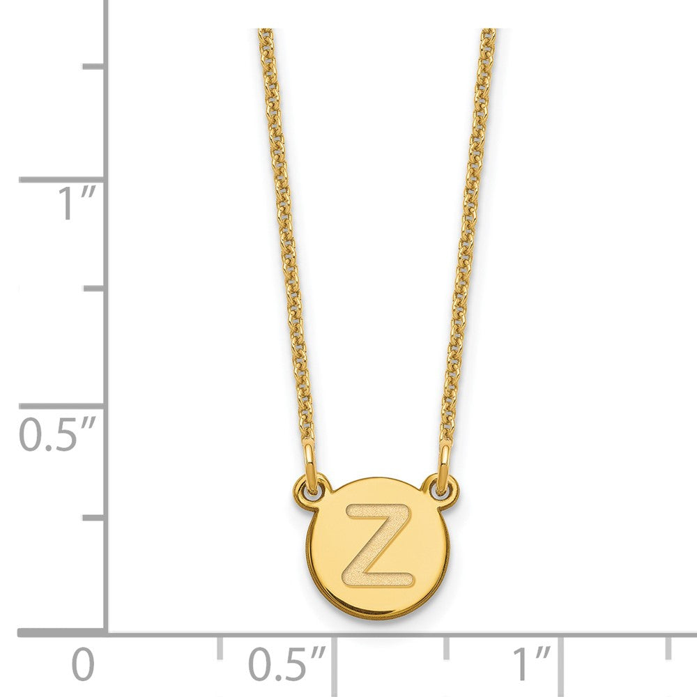 14KY Tiny Circle Block Letter Z Initial Necklace
