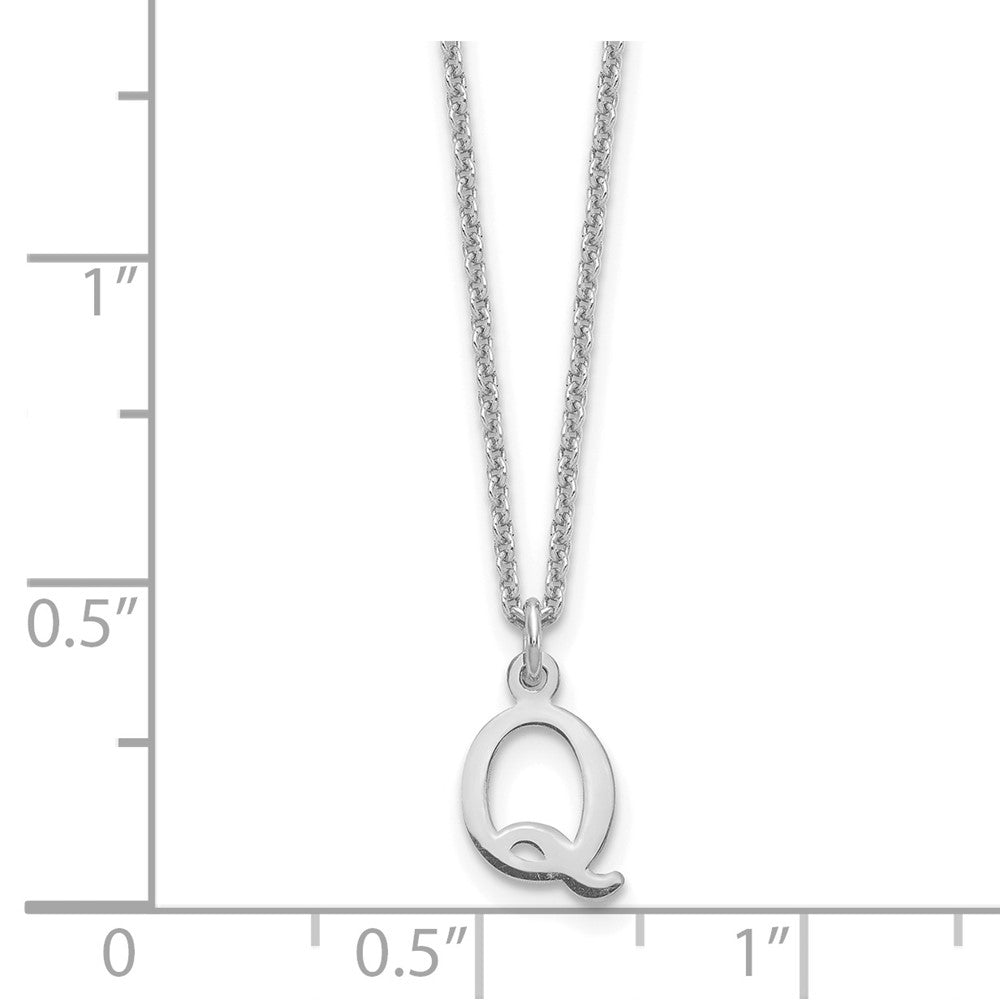 14KW Cutout Letter Q Initial Necklace