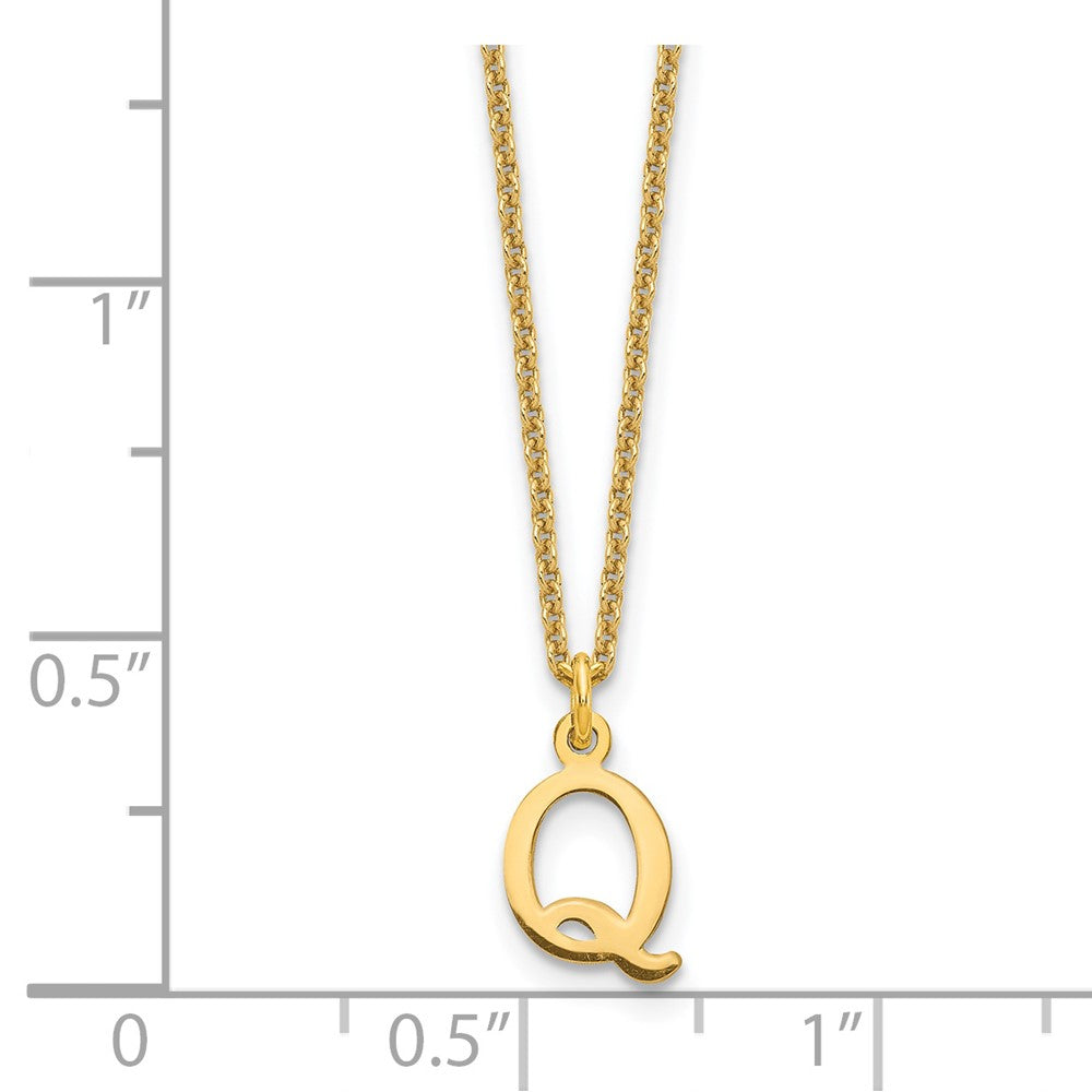 14KY Cutout Letter Q Initial Necklace