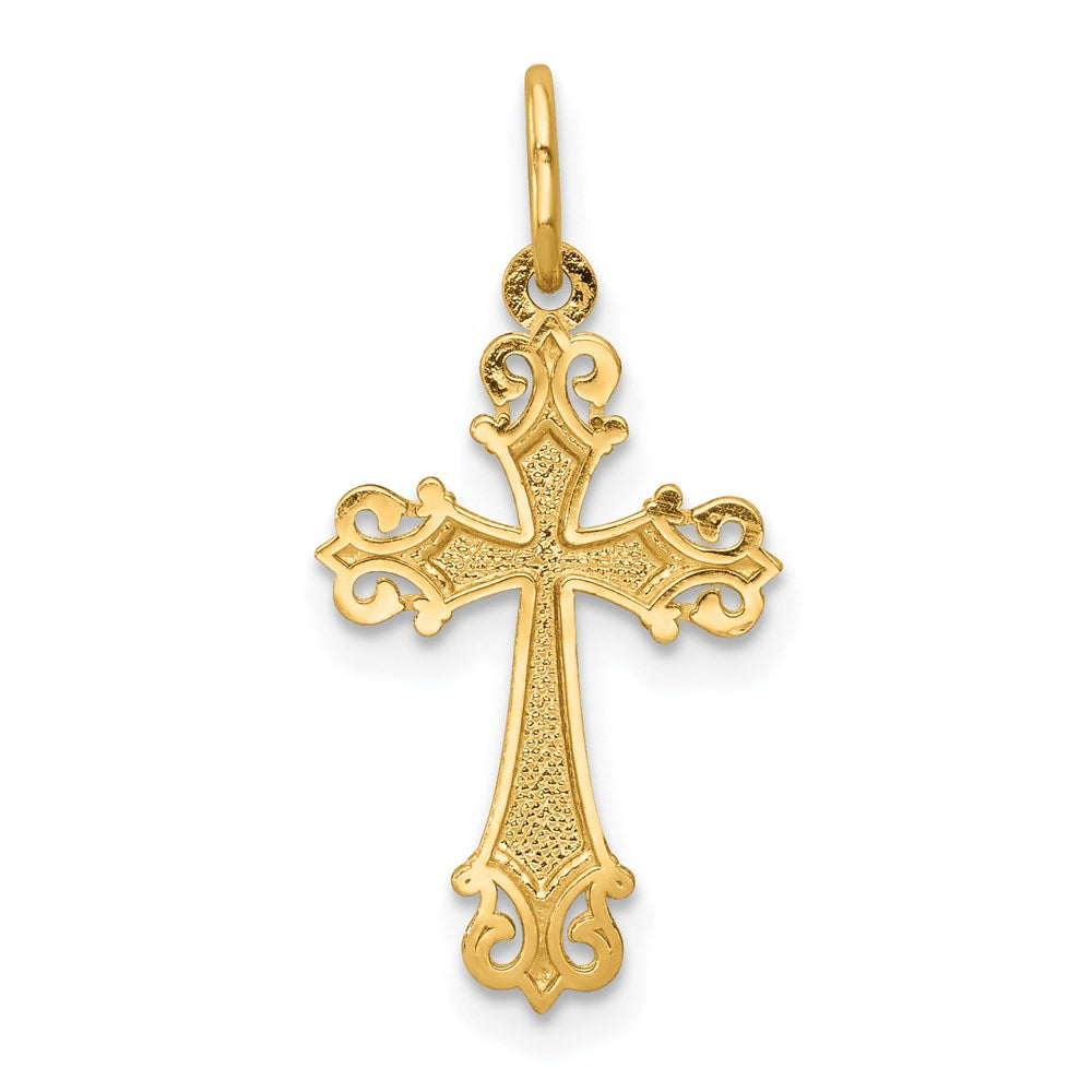 14K w/Rhodium Cross Charm