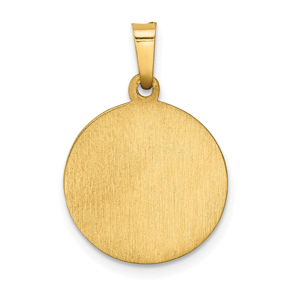 14k Polished and Satin Our Lady Fatima Medal Hollow Pendant
