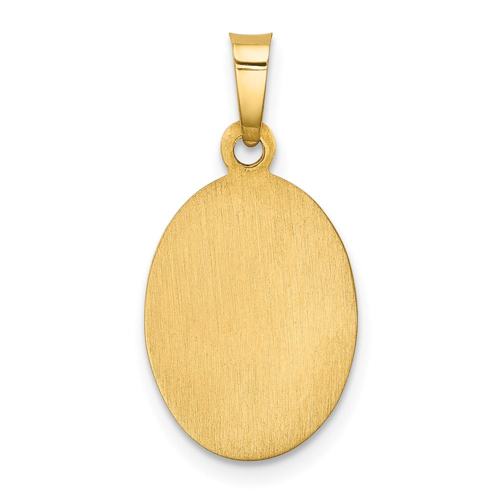 14k Polished and Satin St. Christopher Medal Hollow Pendant