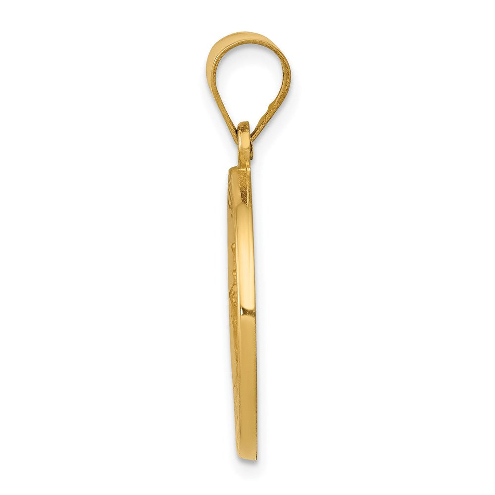 14k Polished and Satin St George Medal Hollow Pendant