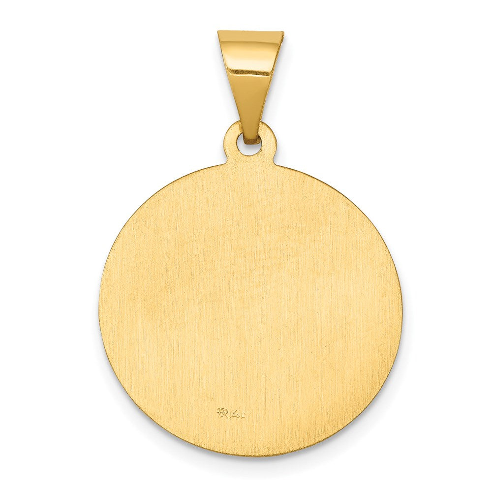 14k Polished and Satin St George Medal Hollow Pendant