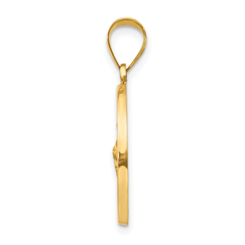 14k Polished and Satin St Jude Thaddeus Medal Hollow Pendant