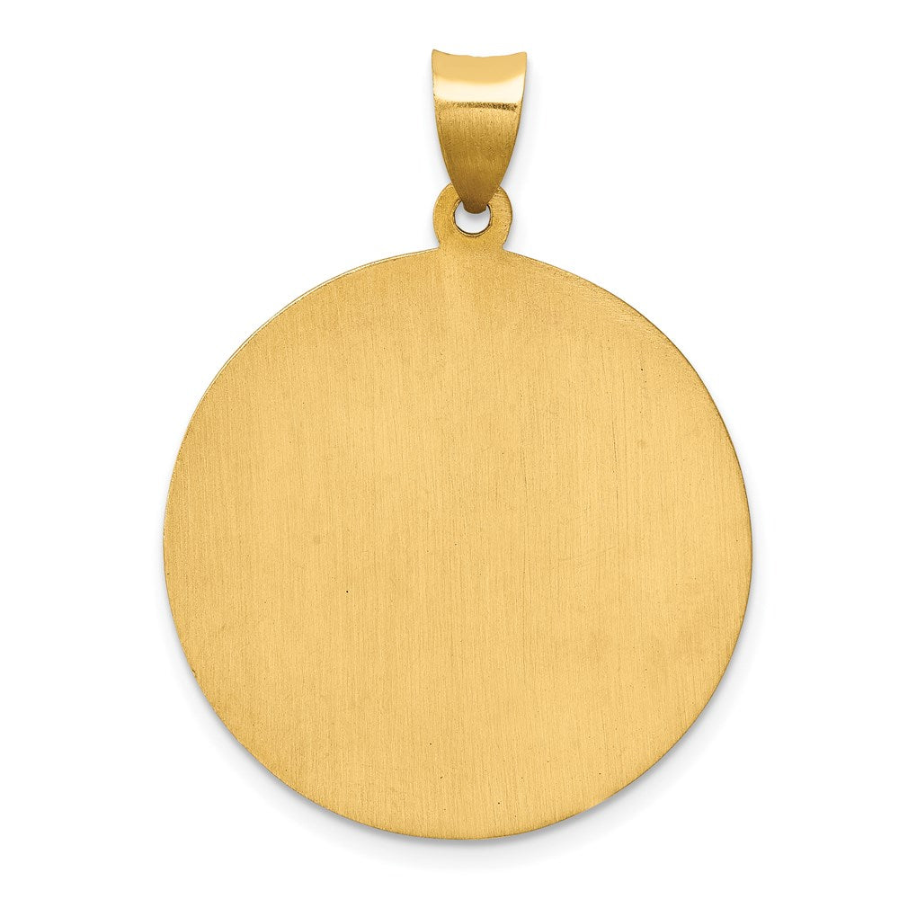 14k Polished and Satin St Jude Thaddeus Medal Hollow Pendant