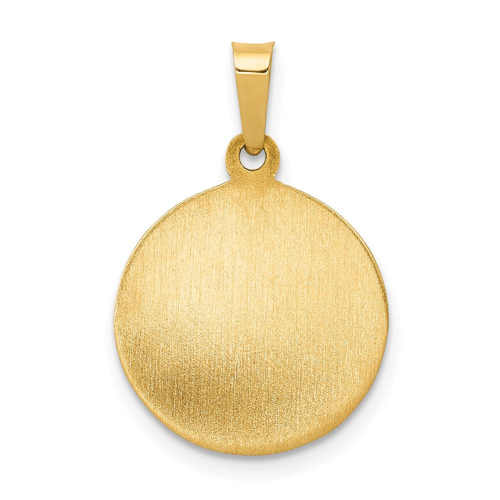 14k Polished/Satin First Holy Communion Medal Hollow Pendant