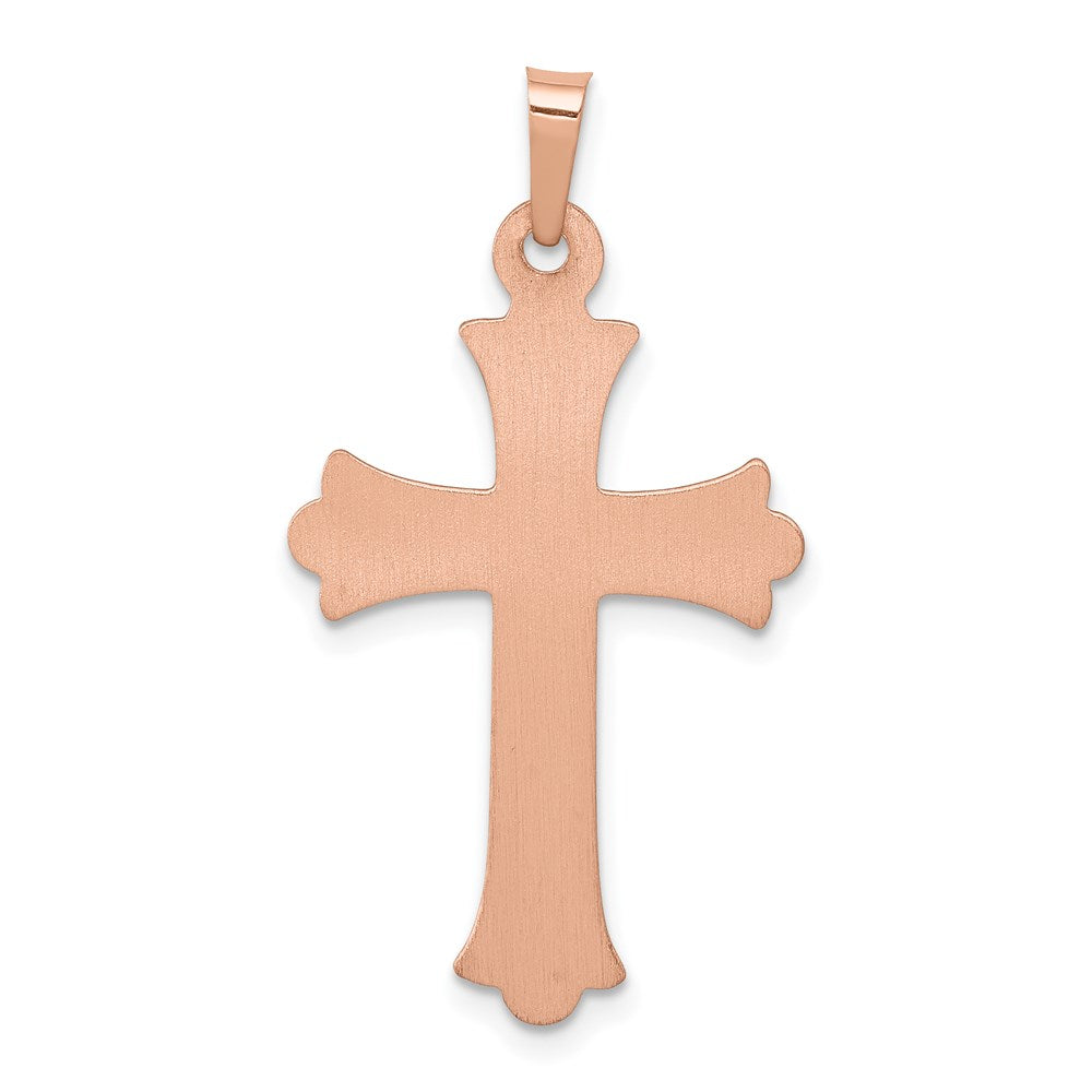 14K Two-Tone Budded Cross Pendant