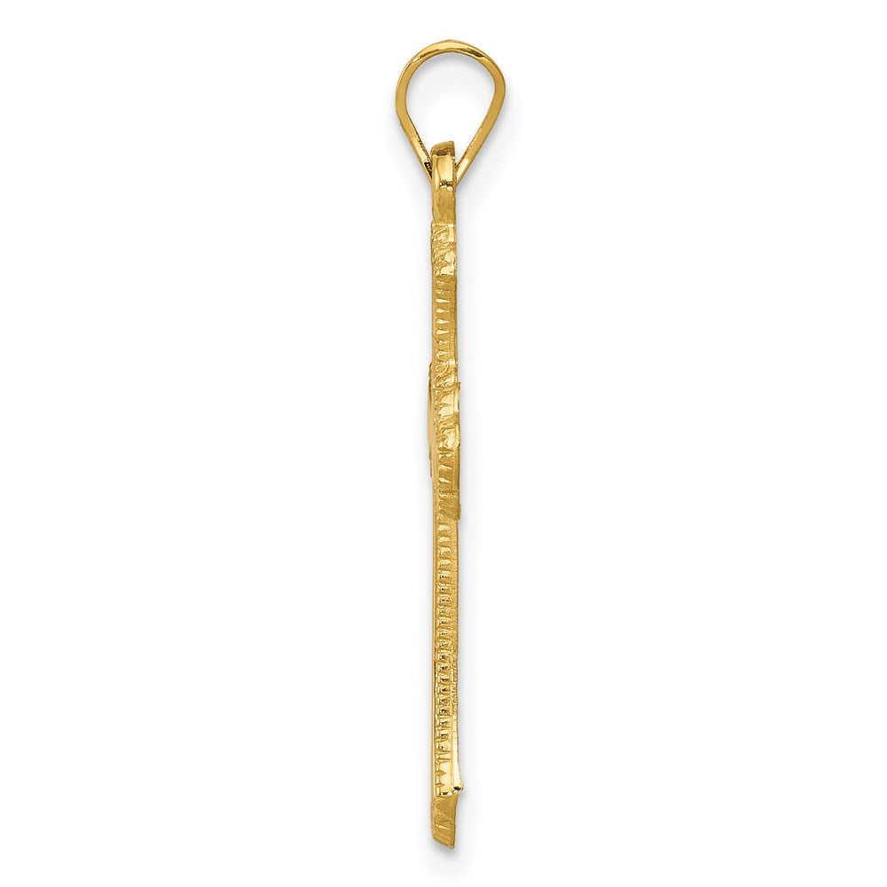 14k Budded Cross Pendant