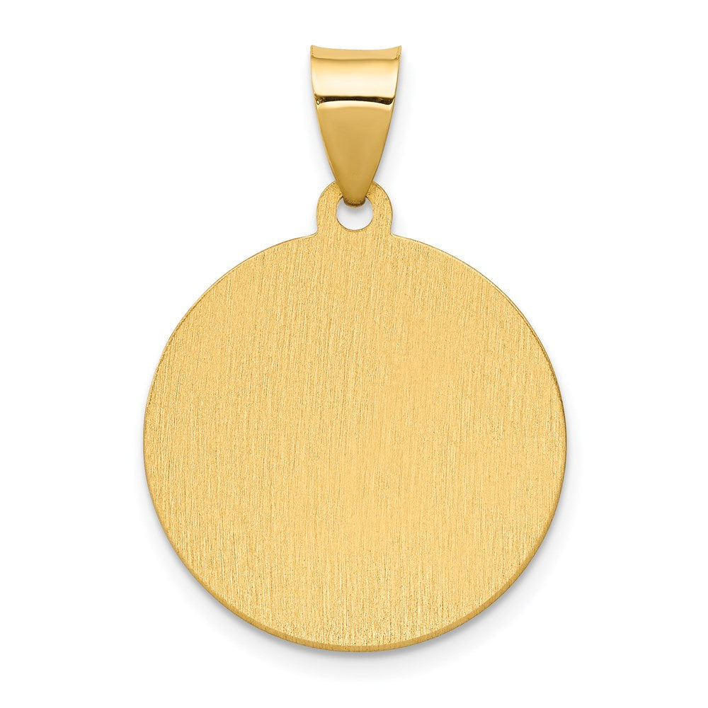 14K Polished/Satin Hollow Spanish Saint Anne Medal Pendant
