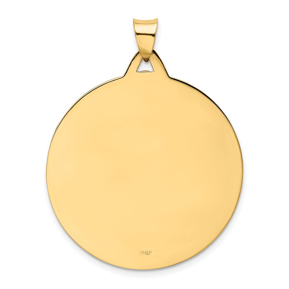 14k Solid Polished/Satin Large Raised Round Milagrosa Medal