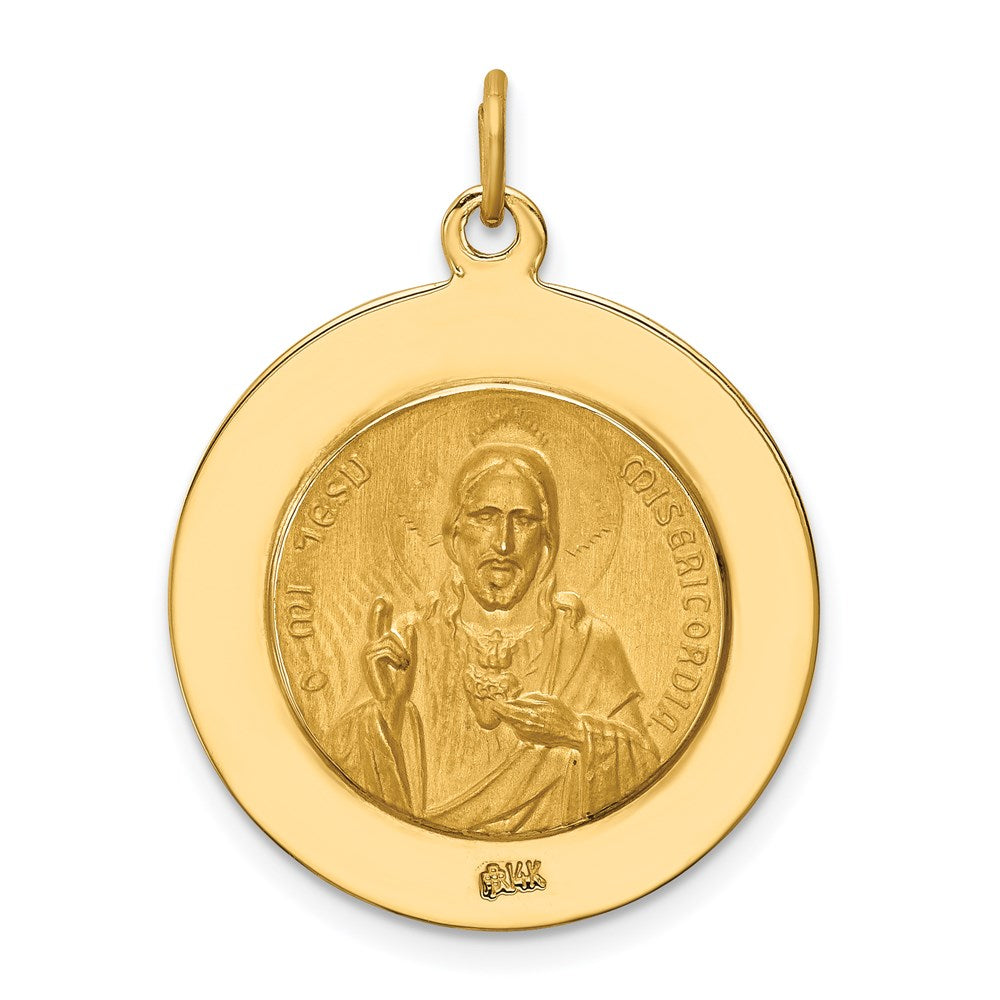 14K Solid Large Queen Of Holy Scapular Reversible Medal