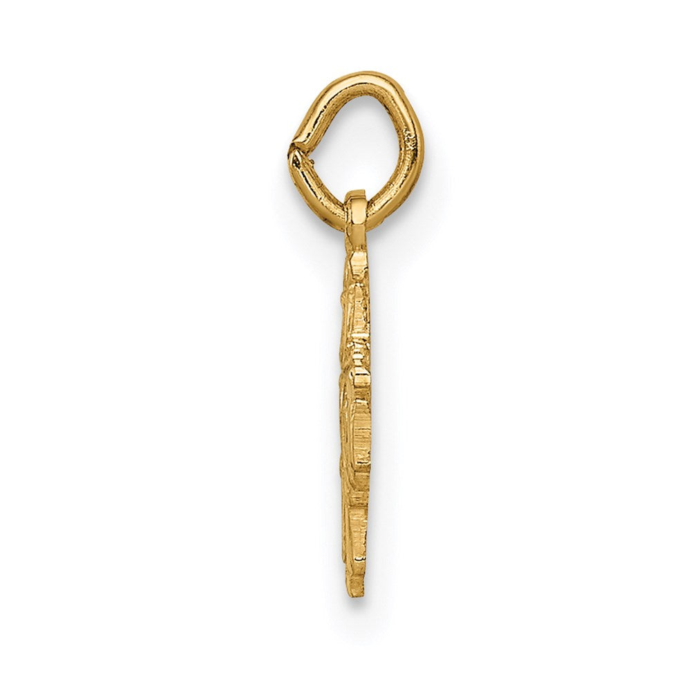 14k Solid Polished Tiny 4-Way Medal