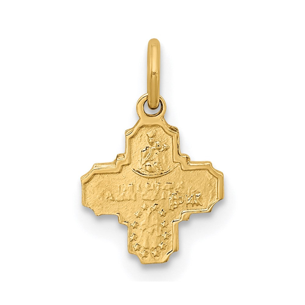 14k Solid Polished Tiny 4-Way Medal