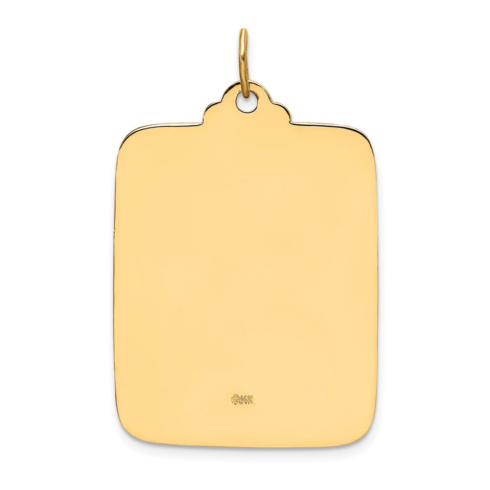 14k Solid Polished/Satin Large Rectangle St. Christopher Medal