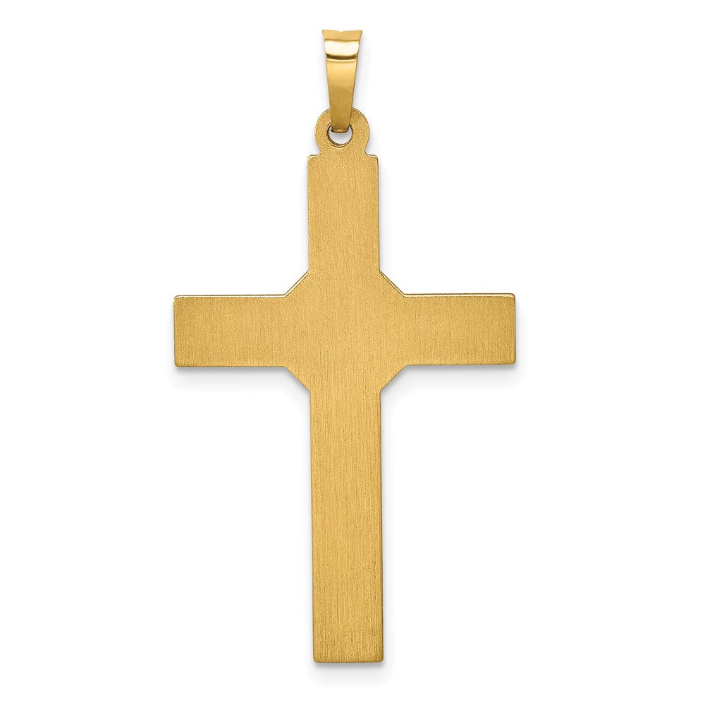 14k Hollow Polished Rhodium Center X Cross