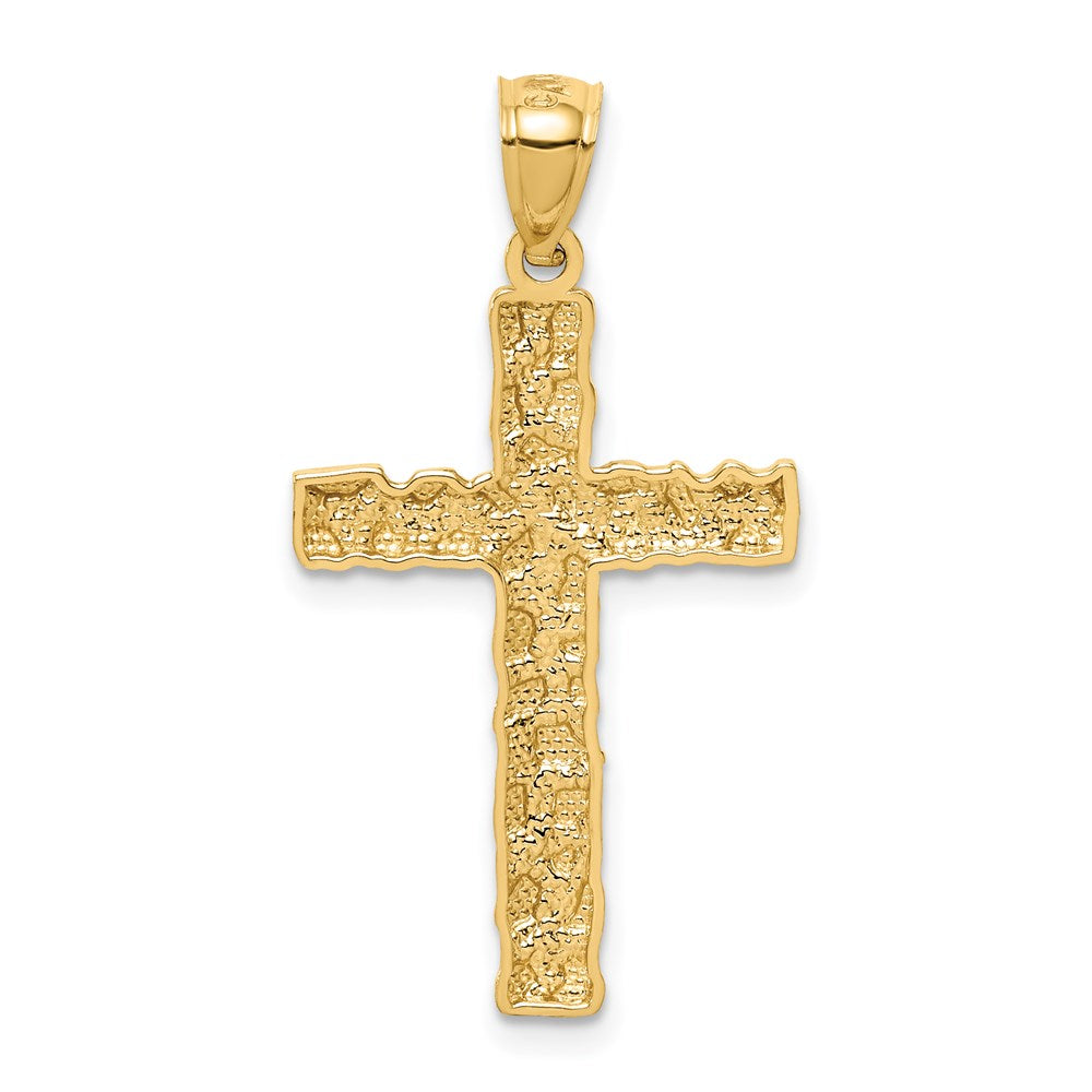 14K Nugget Cross Pendant