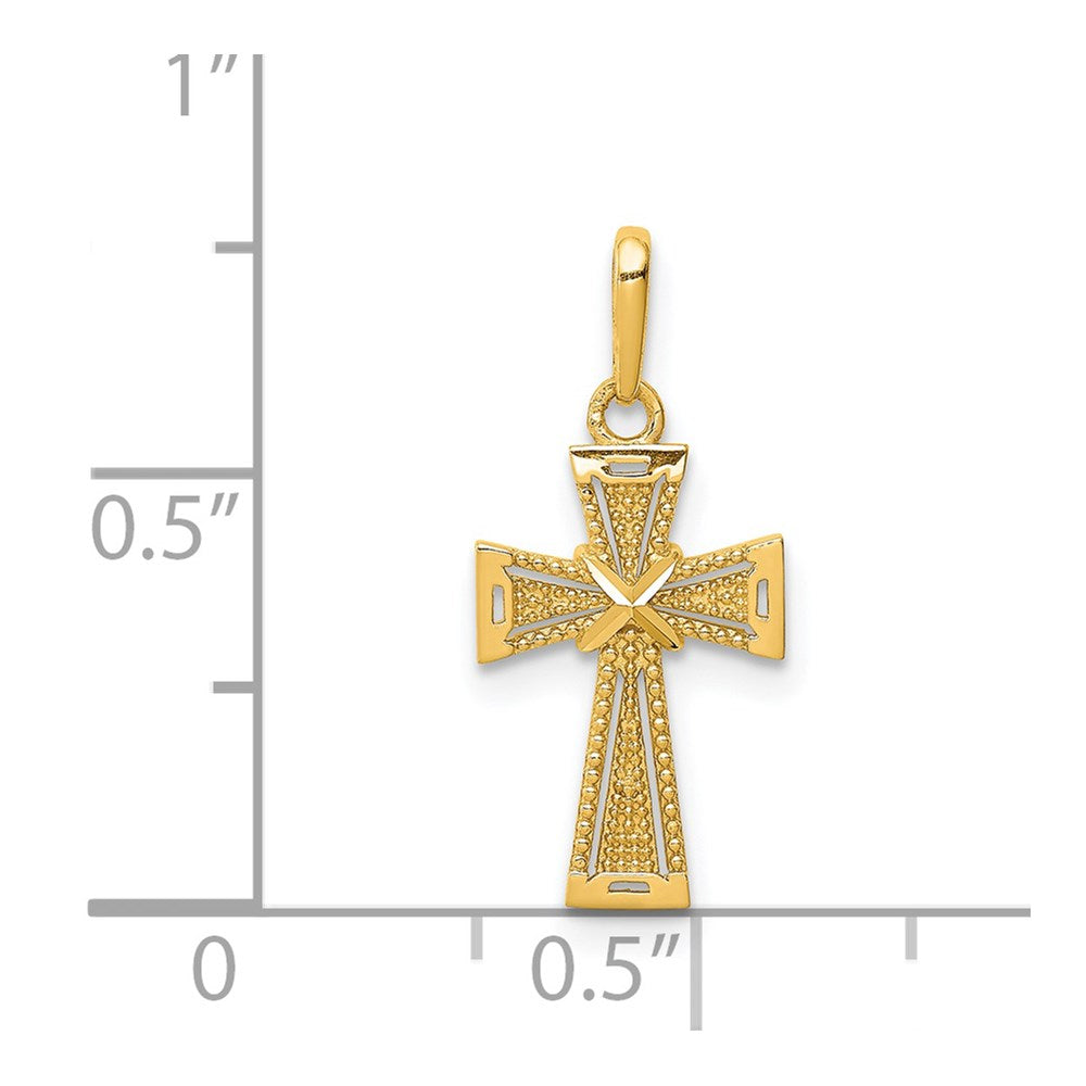 14K D/C Cross Pendant